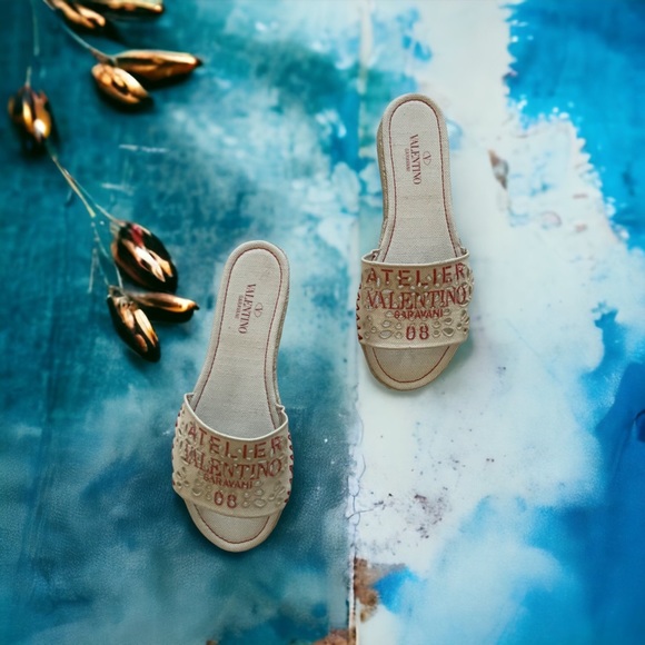 NIB Valentino Garavani Atelier San Gallo Espadrille Flats Size 39 $770.00 - Picture 3 of 6